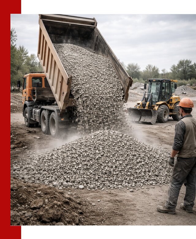 Доставка щебня в Темрюке крупными и мелкими фракциями