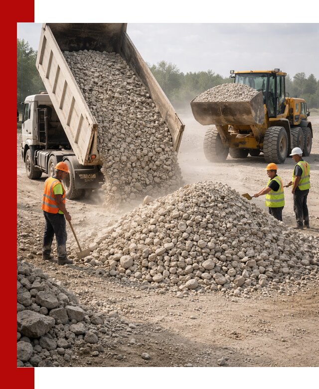Доставка известнякового щебня фр. 40-70 в Темрюке