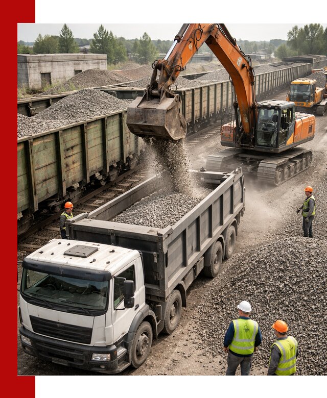 Железнодорожный щебень фракция 25–60 для поставок в Темрюке