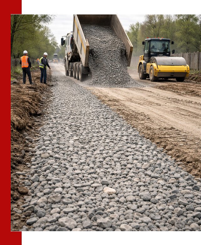 Доставка щебня для отсыпки дорог в Темрюке высокого качества