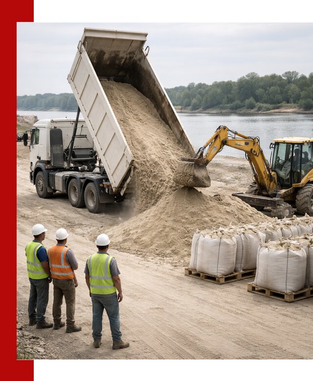 Доставка речного песка в Темрюке самосвалами и погрузкой