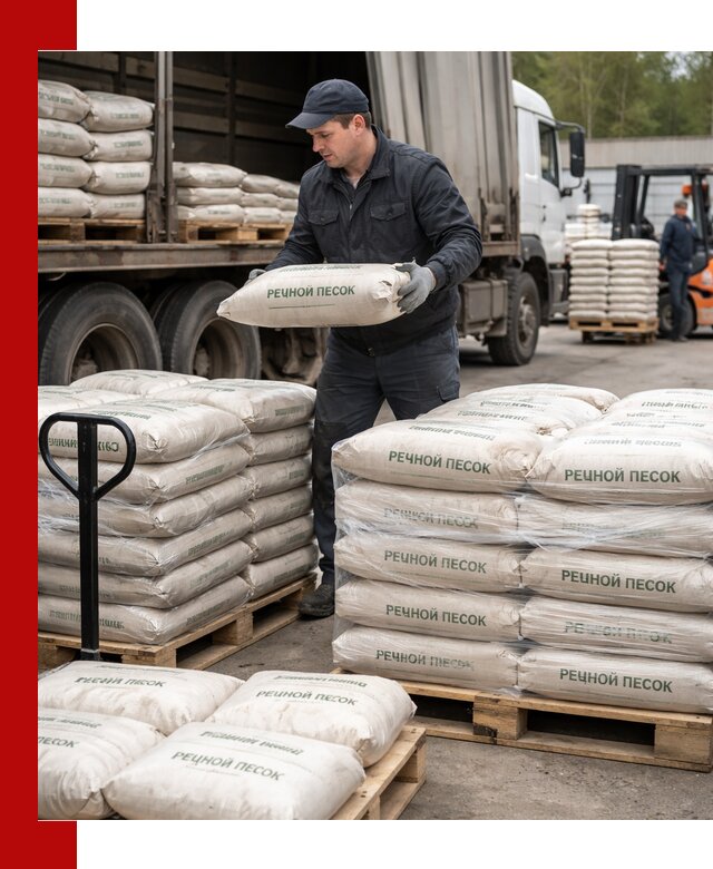 Речной песок в мешках с доставкой в Темрюке