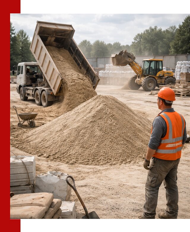 Доставка строительного песка с самосвалом в Темрюке