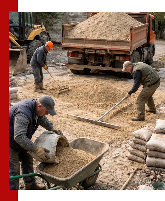 Поставка песка для стяжки в Темрюке с быстрой доставкой