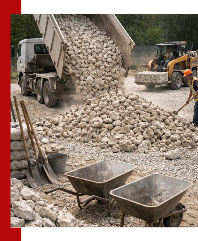 Доставка и продажа бутового известнякового камня в Темрюке