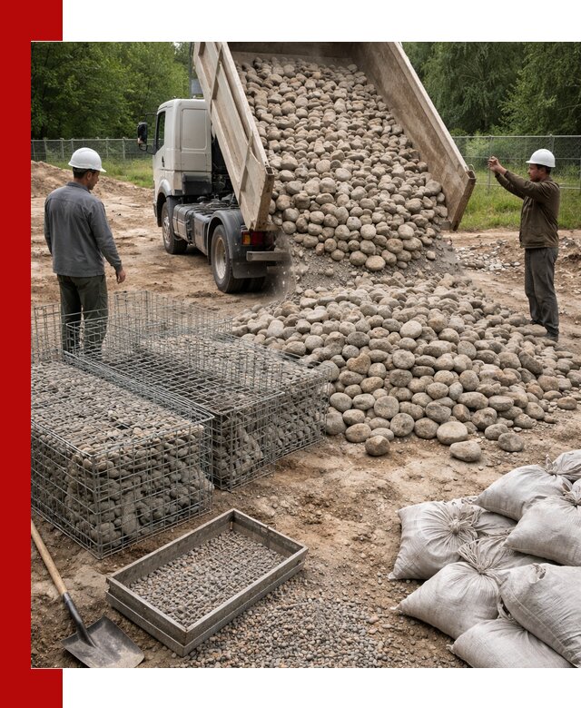 Камень для габионов фракция 70–151 в Темрюке