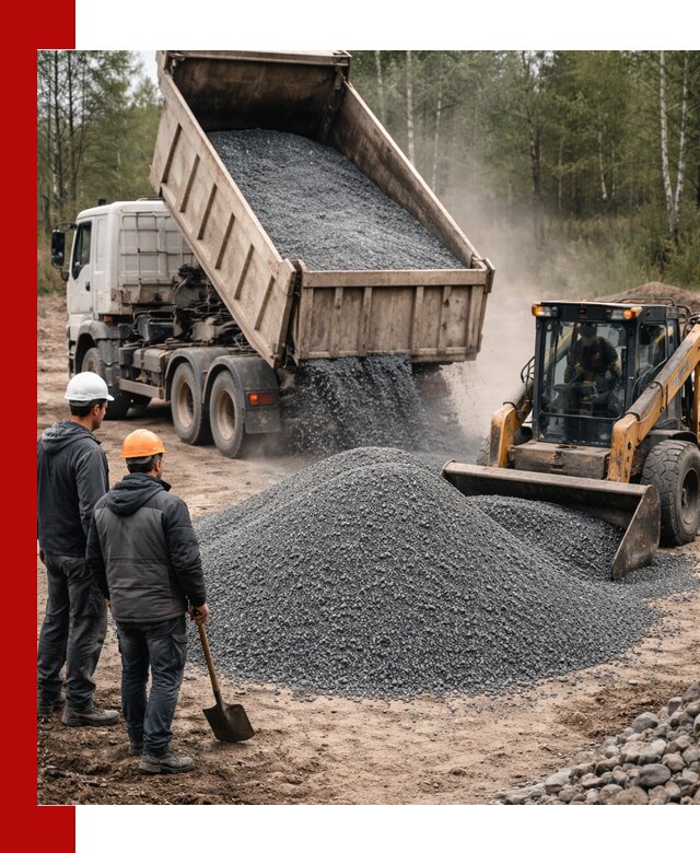 Гранитный отсев 0-5 с доставкой и разгрузкой в Темрюке