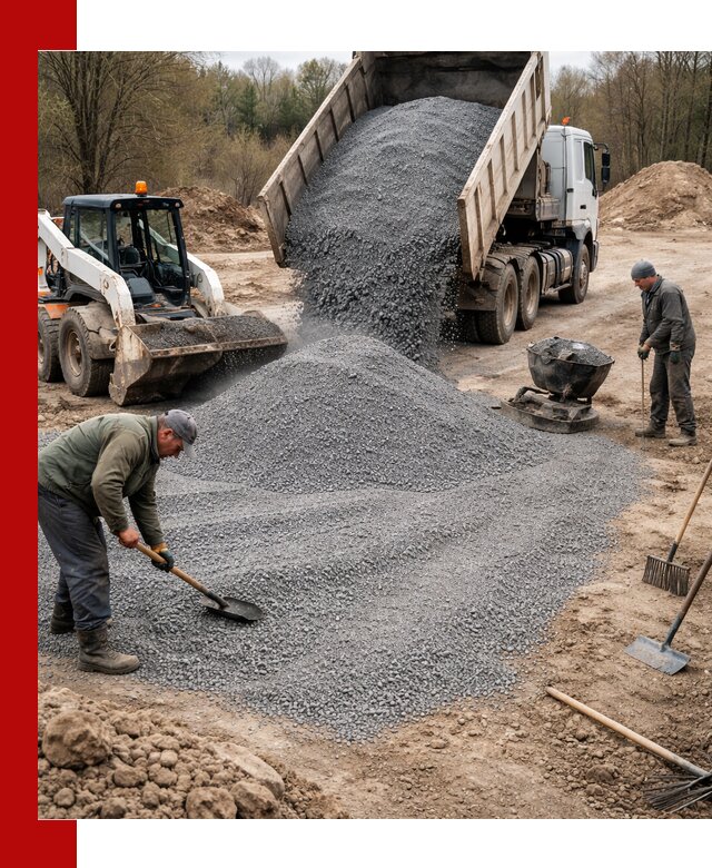 Отсев для подсыпки в Темрюке — доставка и подсыпка на участок