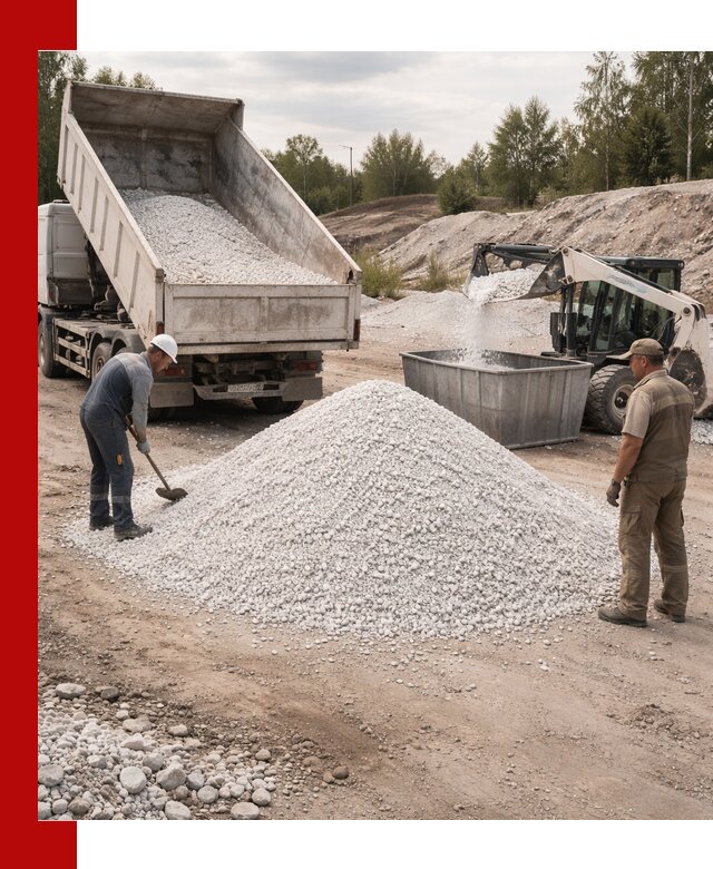 Доставка и продажа белой мраморной крошки в Темрюке