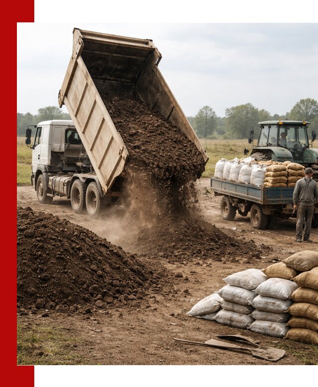 Доставка грунта и удобрений оптом в Темрюке для сельхоз и строительства