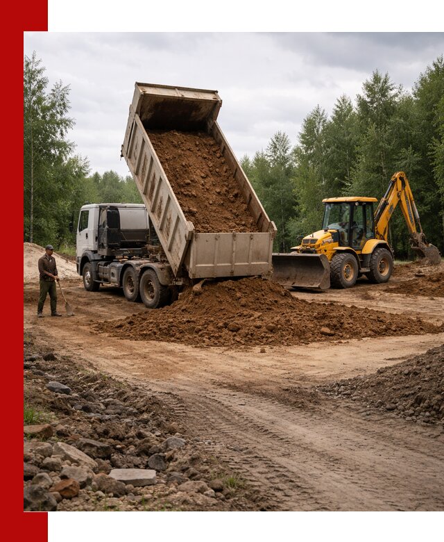 Доставка суглинка самосвалами в Темрюке подсыпка и планировка