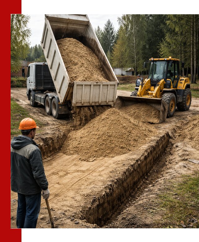 Доставка песчаного грунта в Темрюке для строительных работ