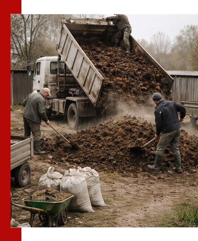 Доставка коровьего навоза самосвалом в Темрюке