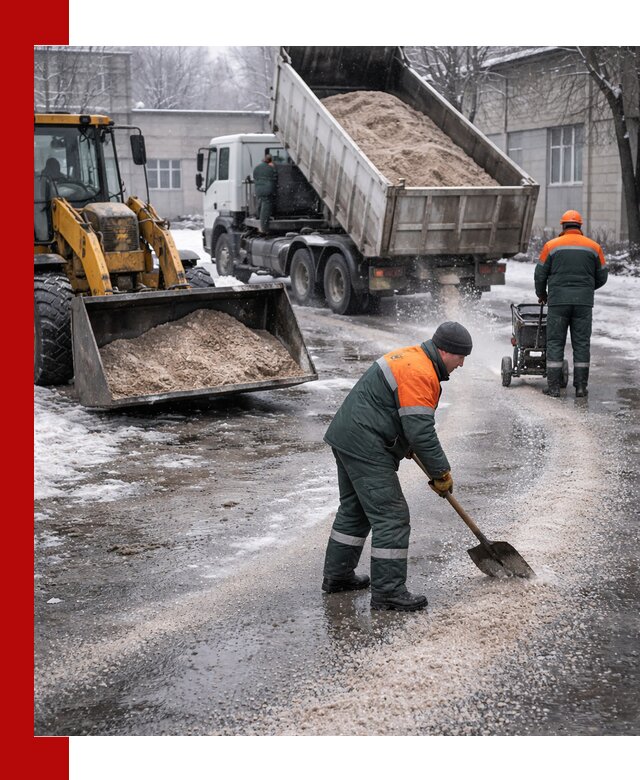 Реагент против гололеда с доставкой и нанесением в Темрюке