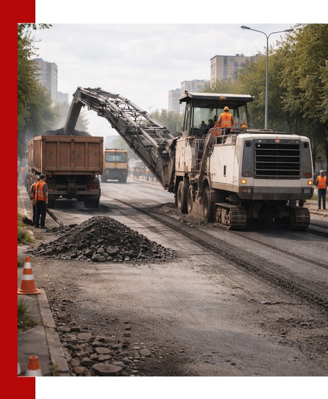 Фрезерованный асфальт в Темрюке — удаление и вывоз старого покрытия